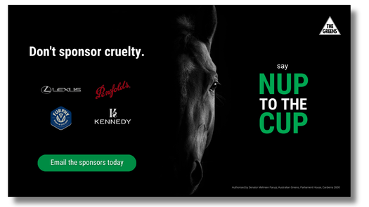 image of DON'T SPONSOR CRUELTY | SAY NUP TO THE CUP